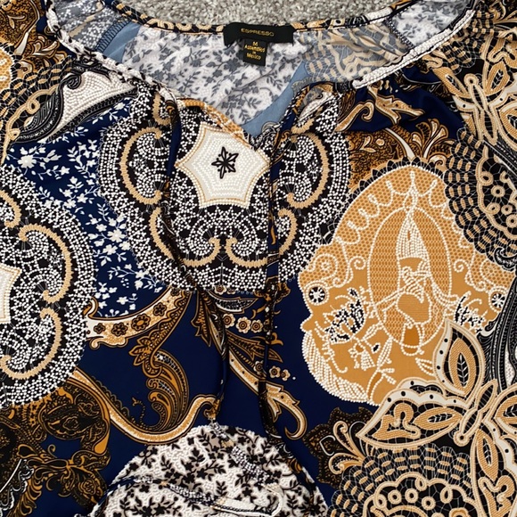 Blue and gold blouse - Picture 2 of 5